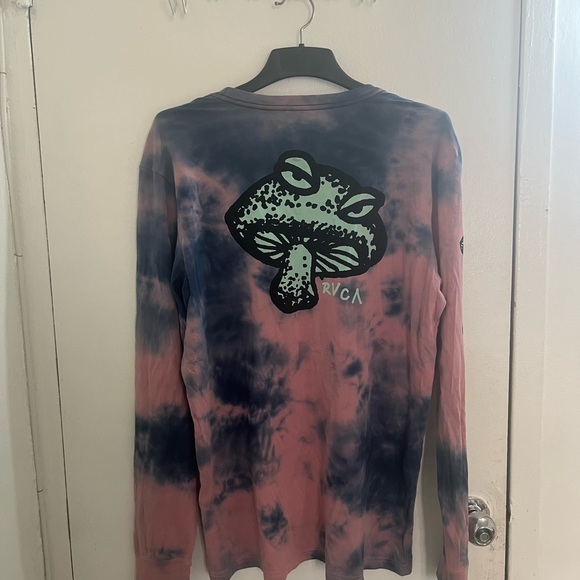 RVCA Pink and Navy Tie-Dye Long Sleeve Shirt - Picture 2 of 6